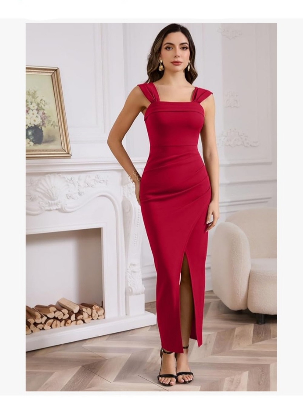 NWT Ihot Red Off The Shoulder Maxi Dress - Large